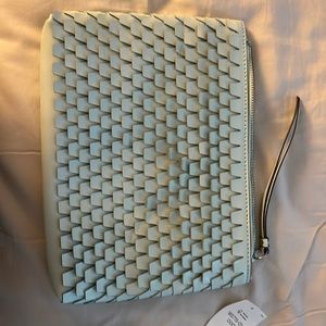 Banana Republic. Brand new!Light blue leather zipper clutch/pouch